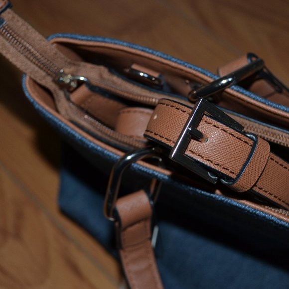 BRAND NEW GUESS Nikolai Denim Bag Purse Satchel - Picture 2 of 10